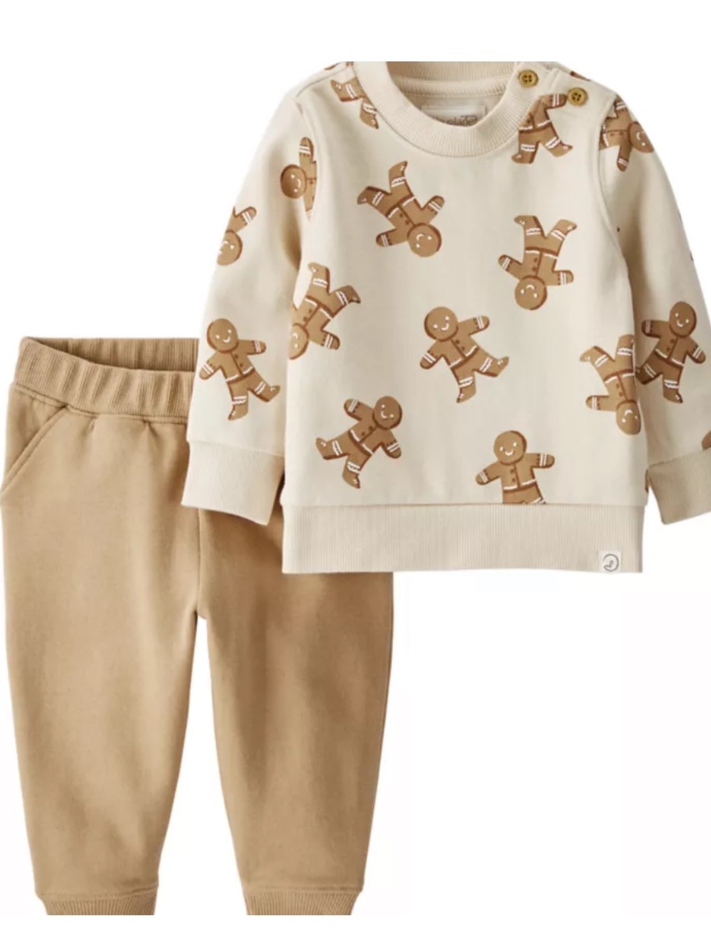 Organic Little Planet Gingerbread Man Baby Sweatshirt & Joggers Set